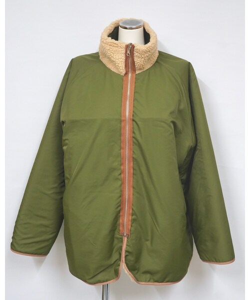 A.D.G(エーディージー)の「Reversible Boa Jacket Coat (khaki green)(ミリタリージャケット・レディース・グリーン・FREE)」の5枚目の写真