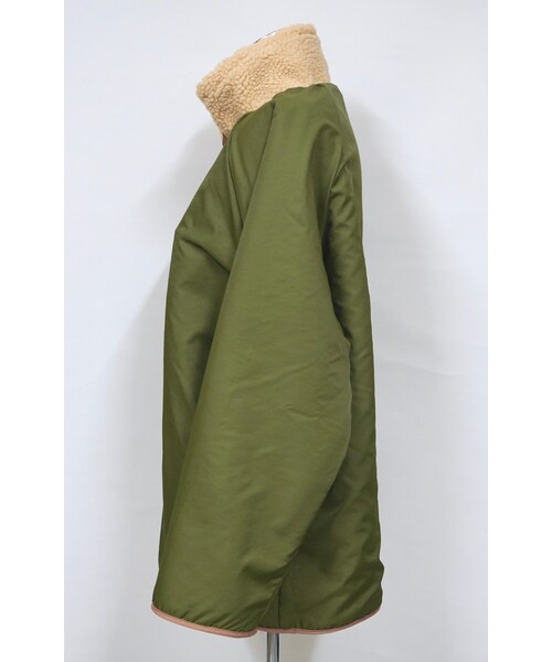 A.D.G(エーディージー)の「Reversible Boa Jacket Coat (khaki green)(ミリタリージャケット・レディース・グリーン・FREE)」の7枚目の写真