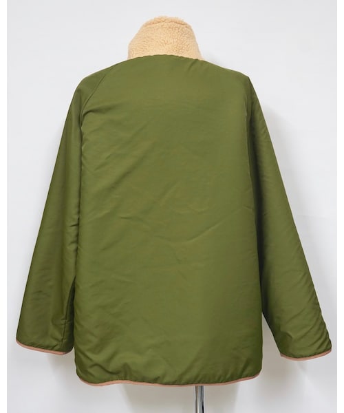 A.D.G(エーディージー)の「Reversible Boa Jacket Coat (khaki green)(ミリタリージャケット・レディース・グリーン・FREE)」の9枚目の写真