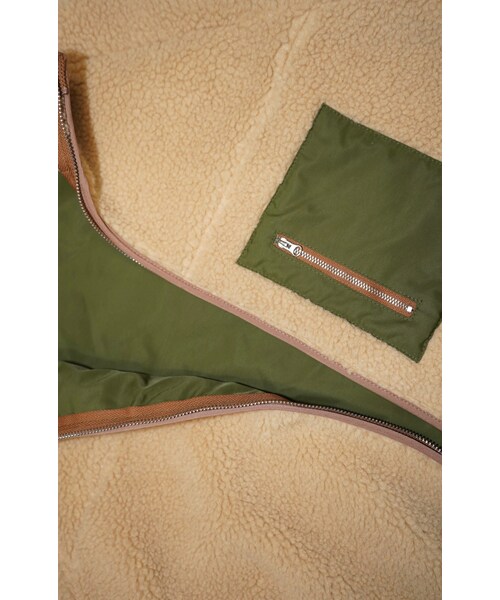 A.D.G(エーディージー)の「Reversible Boa Jacket Coat (khaki green)(ミリタリージャケット・レディース・グリーン・FREE)」の12枚目の写真