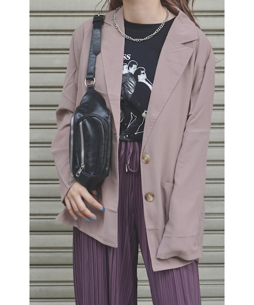 A.D.G(エーディージー)の「Single Breasted Tailored Jacket (ash beige)(テーラードジャケット・レディース・ベージュ・FREE)」の2枚目の写真
