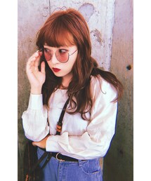 Asymme-Frame Tint Sunglass (purple lens-Gold frame)