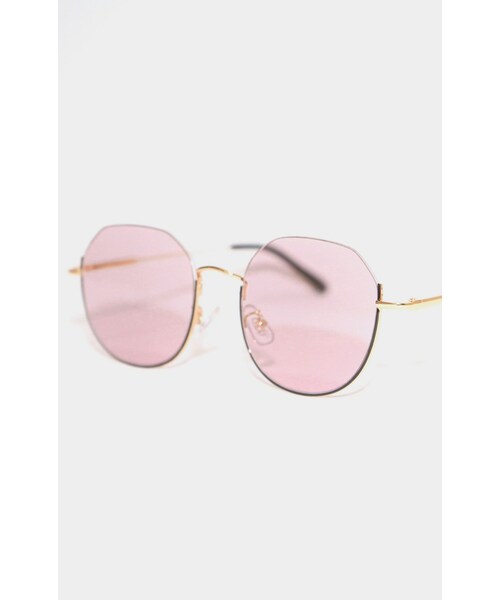 A.D.G(エーディージー)の「Asymme-Frame Tint Sunglass (purple lens-Gold frame)(サングラス・レディース・パープル・FREE)」の7枚目の写真