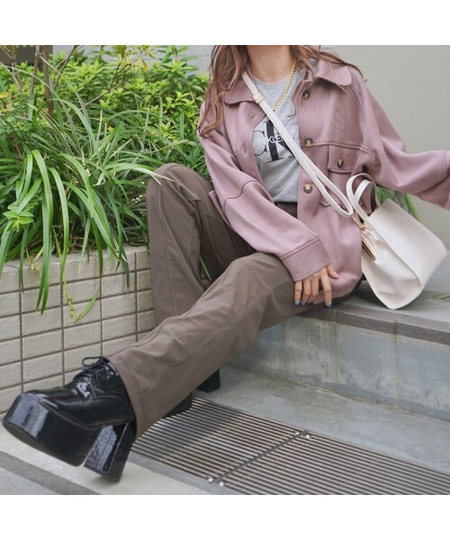 A.D.G(エーディージー)の「High Waist Stretch Pants(mocha brown)(その他パンツ・レディース・ブラウン・FREE)」の1枚目の写真