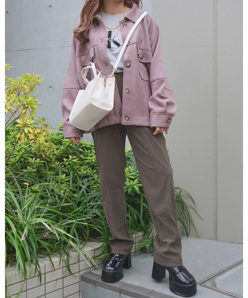 A.D.G(エーディージー)の「High Waist Stretch Pants(mocha brown)(その他パンツ・レディース・ブラウン・FREE)」の2枚目の写真