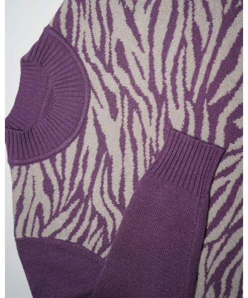 A.D.G(エーディージー)の「Zebra Pattern Mock Neck Knit Sweater (purple)(ニット/セーター・レディース・パープル・FREE)」の6枚目の写真
