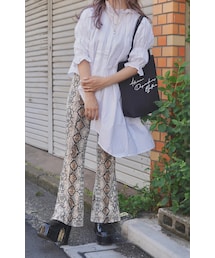 A.D.G | Irregular Hem Frill Collar Shirt Tunic（white）(シャツ/ブラウス)