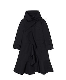 3D Ruffled Cotton Trench Coat