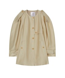 Round-neck Silk-blend Trench Jacket