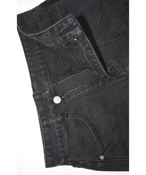 A.D.G（エーディージー）の「Cut-off Black Denim Mini- Skirt（デニムスカート・レディース・ブラック・FREE）」の7枚目の写真