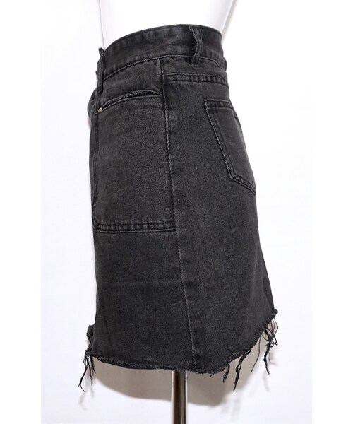 A.D.G（エーディージー）の「Cut-off Black Denim Mini- Skirt（デニムスカート・レディース・ブラック・FREE）」の8枚目の写真