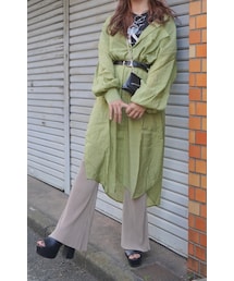 A.D.G | 2way Sheer Long Shirts Onepiece (green tea)(シャツワンピース)