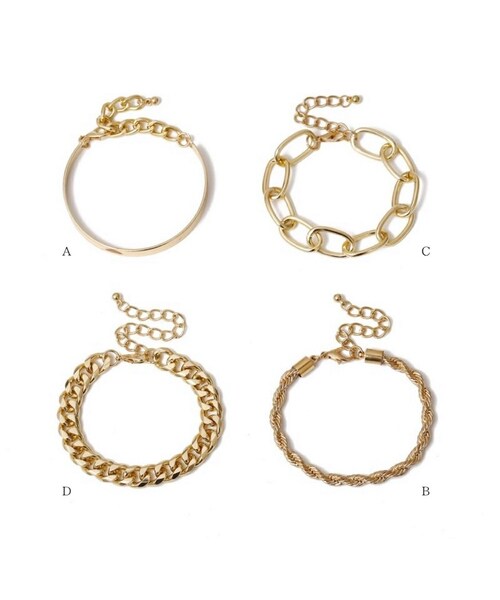 A.D.G（エーディージー）の「［4 variation］ Gold Bracelet（ブレスレット・レディース・TYPE/A/TYPE/B/TYPE/D/TYPE/C・FREE）」の2枚目の写真