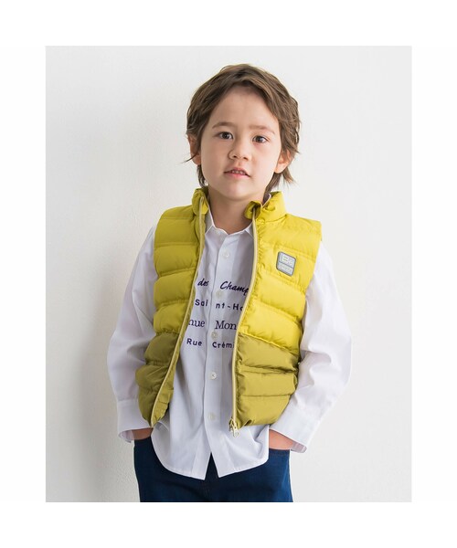 マットタフタ バイカラー ダウン ベスト (90~150cm)
