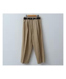 ENVYLOOK | ベルト付きダブルタックワイドテーパードパンツ(その他パンツ)