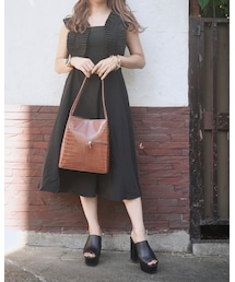 A.D.G | Pleats Point Sleeveless Onepiece (black)(ワンピース)