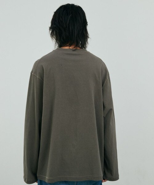 LIDNM（リドム）の「HARD TWISTED LS TEE（Tシャツ/カットソー・メンズ・ブラウン/ホワイト・S/M/L）」の21枚目の写真