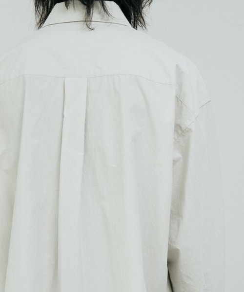 LIDNM（リドム）の「OOMI ZARASHI POPLIN SHIRT（シャツ/ブラウス・メンズ・ホワイト/ブラウン/グリーン・S/M/L）」の9枚目の写真