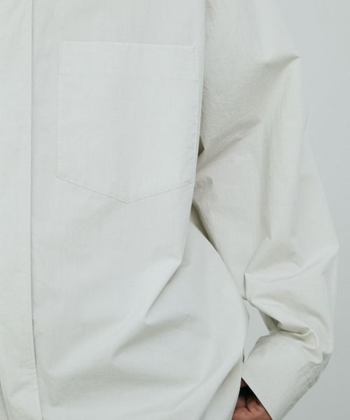LIDNM（リドム）の「OOMI ZARASHI POPLIN SHIRT（シャツ/ブラウス・メンズ・ホワイト/ブラウン/グリーン・S/M/L）」の12枚目の写真