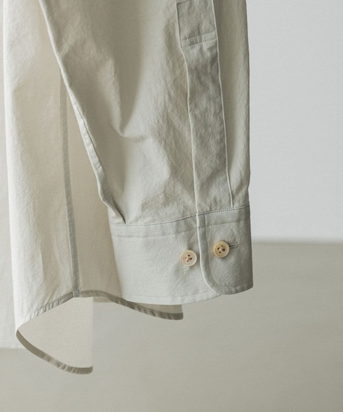 LIDNM（リドム）の「OOMI ZARASHI POPLIN SHIRT（シャツ/ブラウス・メンズ・ホワイト/ブラウン/グリーン・S/M/L）」の16枚目の写真