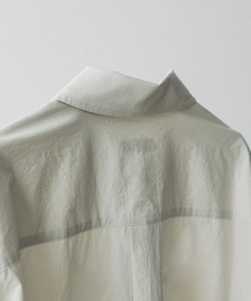 LIDNM（リドム）の「OOMI ZARASHI POPLIN SHIRT（シャツ/ブラウス・メンズ・ホワイト/ブラウン/グリーン・S/M/L）」の18枚目の写真