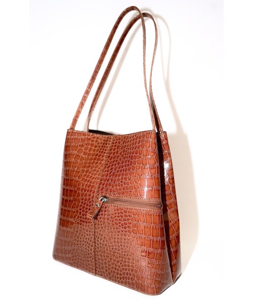 A.D.G（エーディージー）の「Crocodile Leather Touch Tote-Bag (camel brown)（トートバッグ・レディース・ブラウン・FREE）」の5枚目の写真