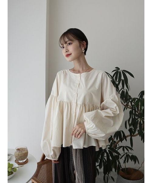 neam フリルガーリーブラウス neam FRILL GIRLY BLOUSE creamフリル