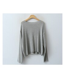 ENVYLOOK | 淡色ヘアリーボートネックルーズニット(ニット/セーター)