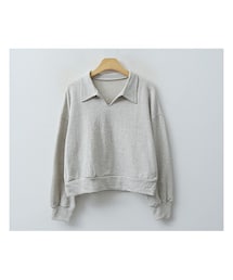 ENVYLOOK | ドロップショルダー襟付きスキッパースウェットプルオーバー(スウェット)