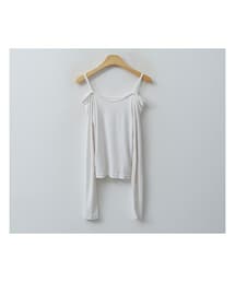 ENVYLOOK | 肩ストラップ付きオフショルダーTシャツ(Tシャツ/カットソー)