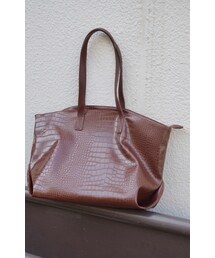 A.D.G | Croco-Touch Big Tote Bag (brown)(トートバッグ)