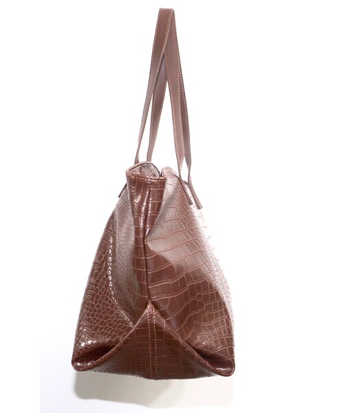 A.D.G（エーディージー）の「Croco-Touch Big Tote Bag (brown)（トートバッグ・レディース・ブラウン・FREE）」の5枚目の写真