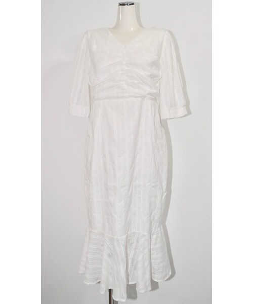 A.D.G（エーディージー）の「Lacy Cotton Mermaid Onepiece (white)（ワンピース・レディース・ホワイト・FREE）」の5枚目の写真