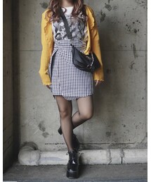 A.D.G | Gingham Check Irregular Mini Skirt(スカート)