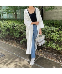 copine | ワイド袖ロングシャツワンピース(2color)(シャツワンピース)