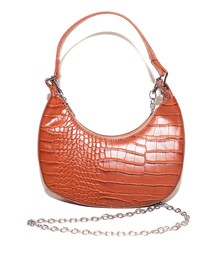 A.D.G | 2way Crocodile Touch Half-moon Bag (brown)(ハンドバッグ)