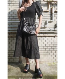 A.D.G | Switching Combi Puffsleeve Onepiece(ワンピース)