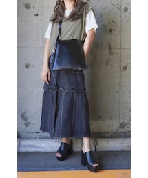 A.D.G | 2way Switching Black Denim Skirt(デニムスカート)