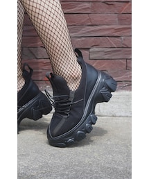 Chunky Heel Platform Sneakers (black)