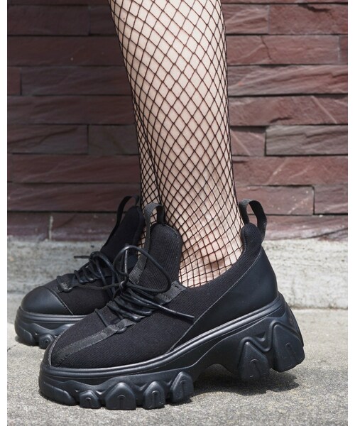A.D.G（エーディージー）の「Chunky Heel Platform Sneakers (black)（スニーカー・レディース・ブラック・FREE）」の2枚目の写真