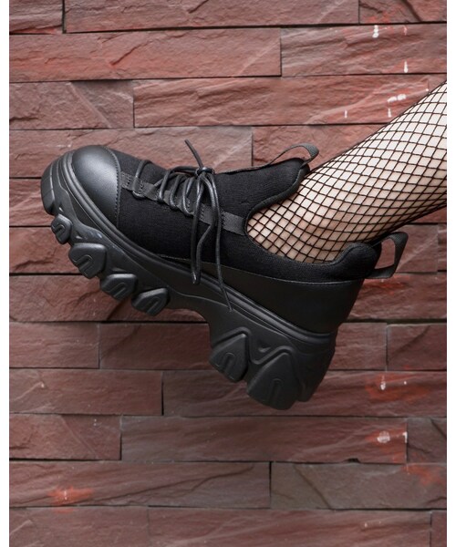 A.D.G（エーディージー）の「Chunky Heel Platform Sneakers (black)（スニーカー・レディース・ブラック・FREE）」の5枚目の写真