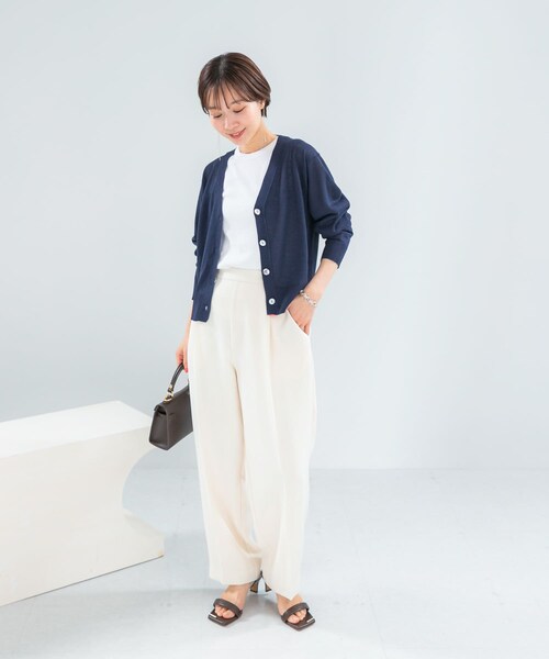 URBAN RESEARCH ROSSO（アーバンリサーチロッソ）の「リネン混セミシアーカーディガン（カーディガン/ボレロ・レディース・PEACH/NAVY/L.GRAY・Free）」の13枚目の写真