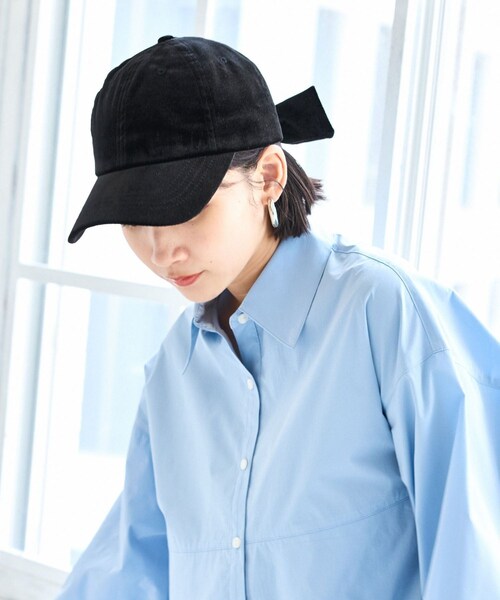 VIS(ビス)の「バックリボンベロアキャップ(キャップ・レディース・ブラック/ダークブラウン/ベージュ系・F)」の6枚目の写真