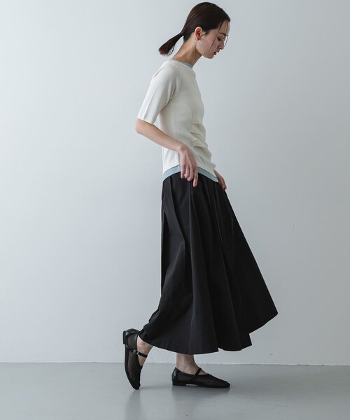 SENSE OF PLACE by URBAN RESEARCH（センスオブプレイスバイアーバンリサーチ）の「タックボリュームスカート（スカート・レディース・BEIGE/BLACK/BLUE・One）」の9枚目の写真
