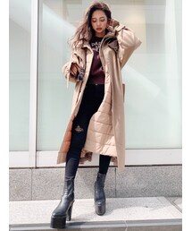 GYDA | ライトエコダウンレイヤードロングコート(ダウンジャケット/コート)