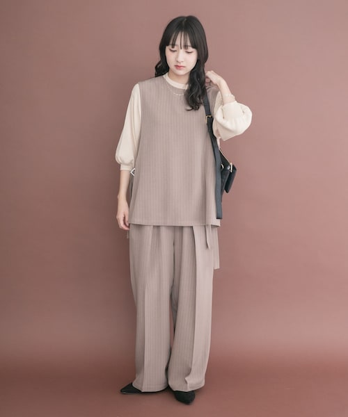 ITEMS URBANRESEARCH（アイテムズ アーバンリサーチ）の「ピンストライプベストパンツセット（セットアップ・レディース・CHA/BEG・Free）」の22枚目の写真