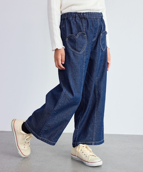 ROPE' PICNIC(ロペピクニック)の「【KIDS/キッズ】ハートポケットストレートワイドデニムパンツ(デニムパンツ・キッズ・ネイビー/サックス・L/M/S)」の1枚目の写真