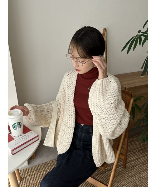 neam(ニーム)の「volume knit cardigan(カーディガン/ボレロ・レディース・ホワイト・free)」の2枚目の写真