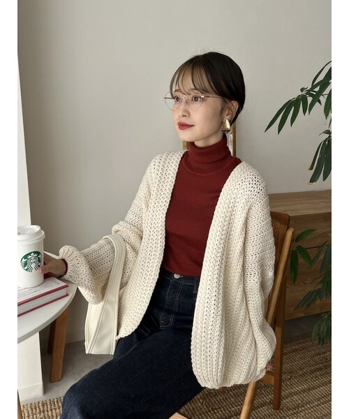 neam(ニーム)の「volume knit cardigan(カーディガン/ボレロ・レディース・ホワイト・free)」の4枚目の写真