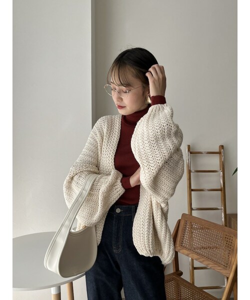 neam(ニーム)の「volume knit cardigan(カーディガン/ボレロ・レディース・ホワイト・free)」の6枚目の写真